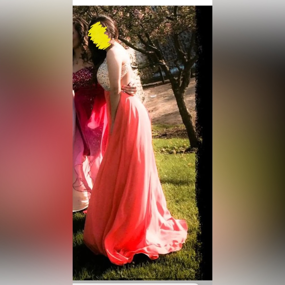 Coral Dazzled Prom Dress